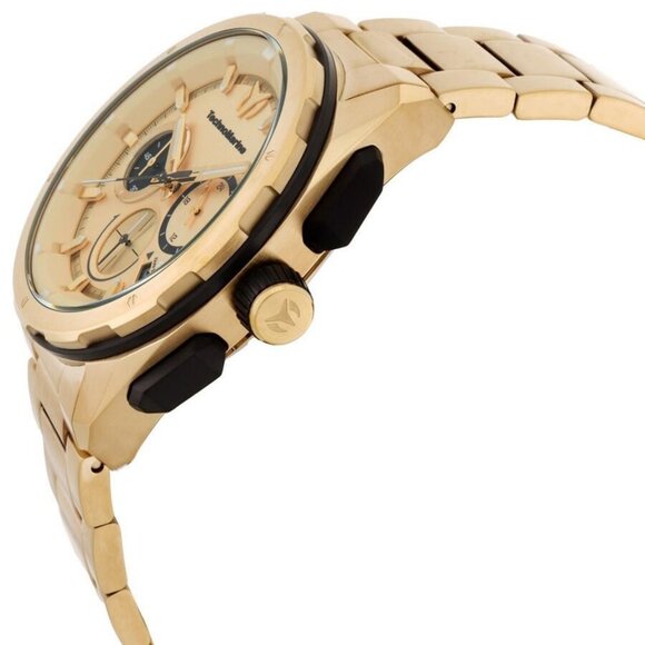 NWT Authentic Technomarine Ocean Chronograph GMT Quartz Gold Dial Men's Watch - Picture 2 of 3